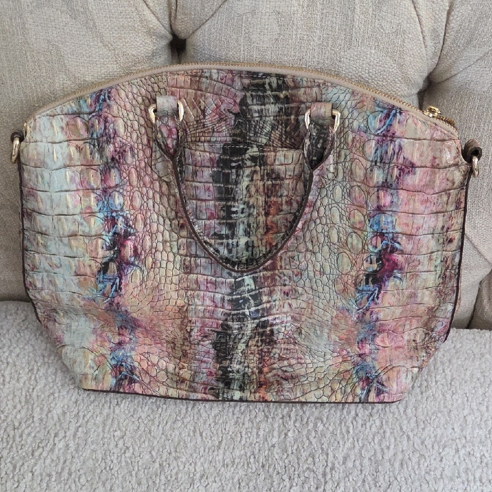 Brahmin Multicolor Learher Croc-Embossed Satchel - Picture 3 of 8